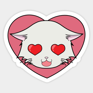 The Love-Stricken Cat Sticker